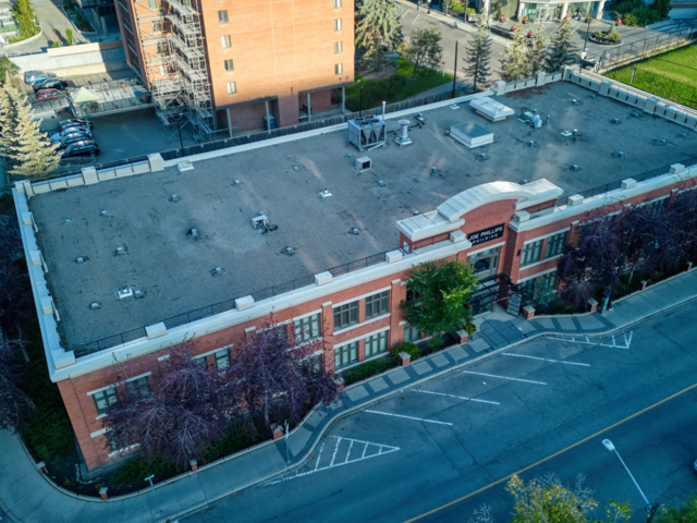 Joe Phillips Building rooftop aerial perspective